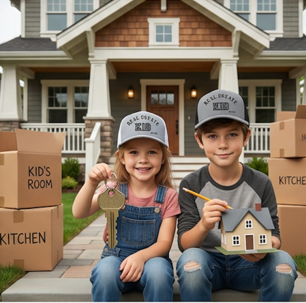Real Estate Kid Youth Trucker Hat – Adjustable Snapback Cap