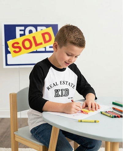 Real Estate Kid Youth Colorblock Raglan Jersey Team Player. Independent Thinker | Real Estate Kid