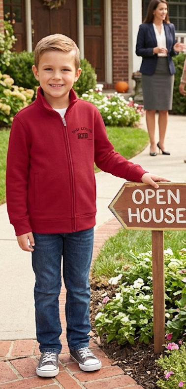Real Estate Kid Youth Sport-Wick Full-Zip Fleece Jacket