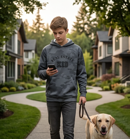 Real Estate Kid Youth Performance Hoodie – Moisture-Wicking Athletic Hoodie for Active Kids