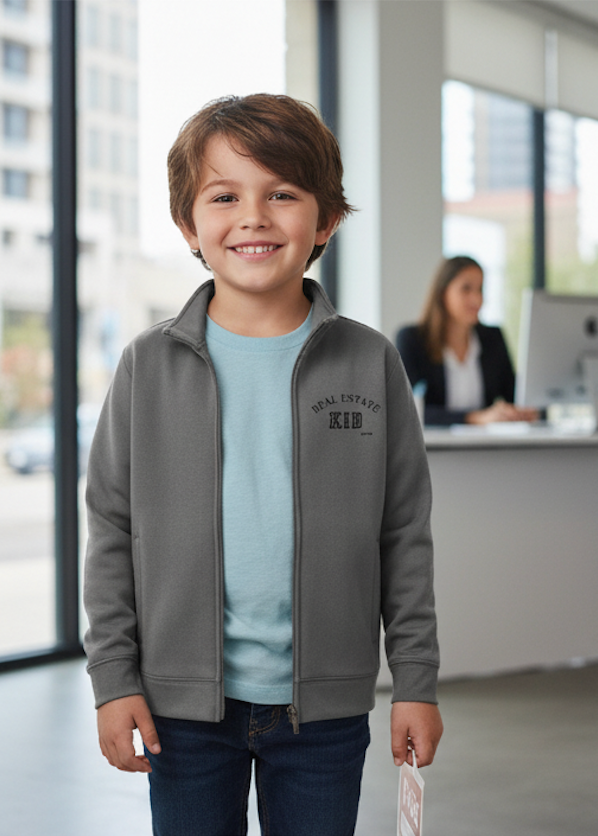 Real Estate Kid Youth Sport-Wick Full-Zip Fleece Jacket