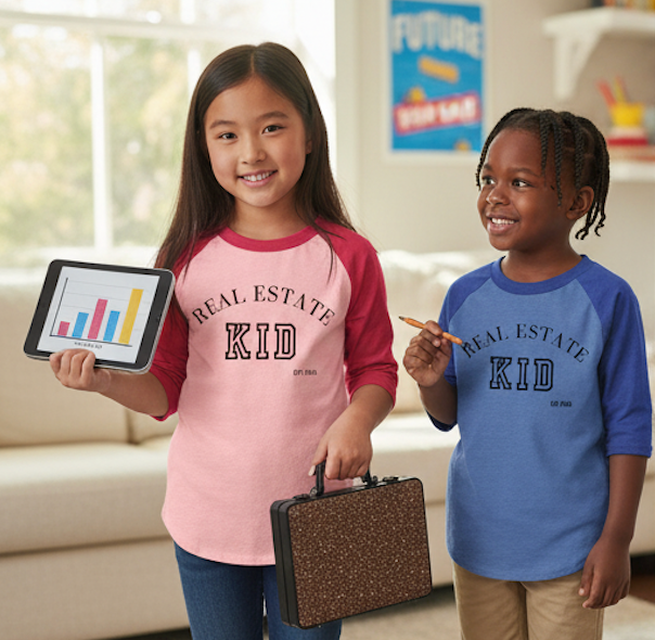 Real Estate Kid Youth Colorblock Raglan Jersey Team Player. Independent Thinker | Real Estate Kid